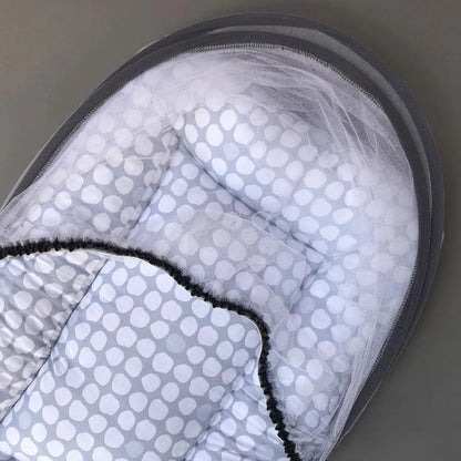 Mosquito Bed Net - Grey Dots Design